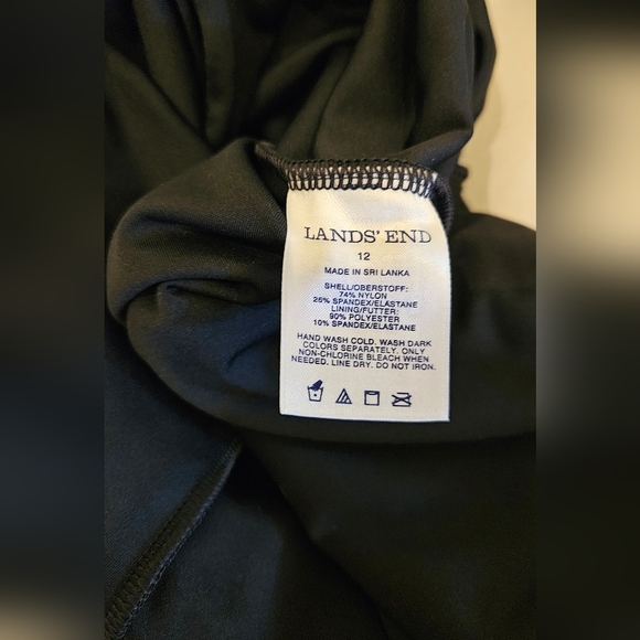 Lands End Black Full Piece Swimsuit - Size 12 - Picture 6 of 7